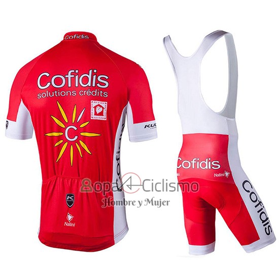Cofidis Ropa Ciclismo Culotte Corto 2018 Mangas Cortas Confidis Rojo